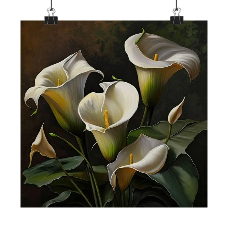 White Calla Lilies Flower Art Print, Flower Painting, Flower DŽcor 03 Lily