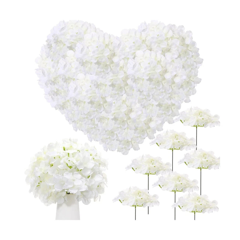 Zeyune 200 Pcs Hydrangea Artificial Flowers, Silk Flower Heads with Stems, Fa... Hydrangea