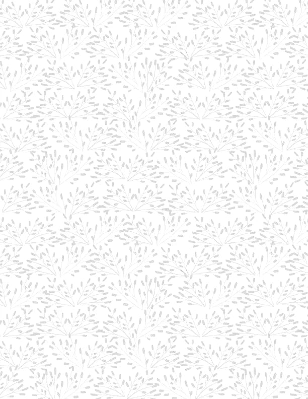 WILMINGTON PRINTS  with #75509 100 "WHIMSY"  WHITE ON WHITE  FLORAL 1&7/8 yards Flowering Plants