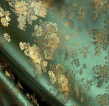 GREEN GOLD Floral Brocade Fabric (60 in.) Sold By The Yard Flowering Plants
