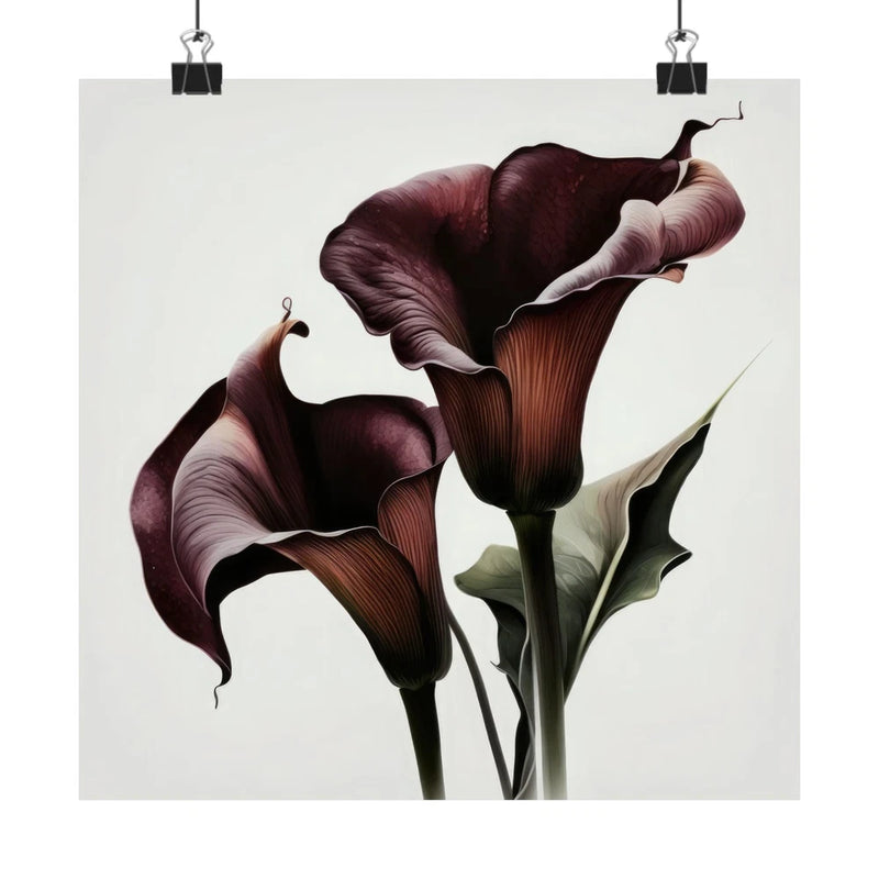 Maroon Calla Lilies Flower Art Print, Flower Painting, Flower DŽcor 03 Lily
