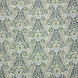 BALLARD DESIGNS EVIE GREEN BLUE STYLIZED FLORAL MULTIUSE FABRIC BY YARD 54"W Flowering Plants