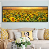 Flowers Landscape Posters Prints Art Wall Art Canvas Painting Sunflower Pictures Sunflower