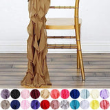 25 pcs Chiffon Curly Chair Sashes Wedding Party Reception Dinner Decorations Roses