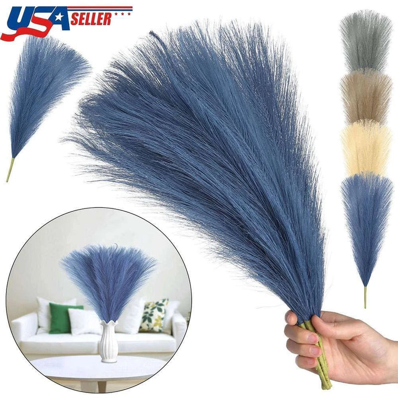 7 Stems Faux Pampas Grass Small Vase Decor Flurry Pompous Grass Boho Home Decor Pampas Grass