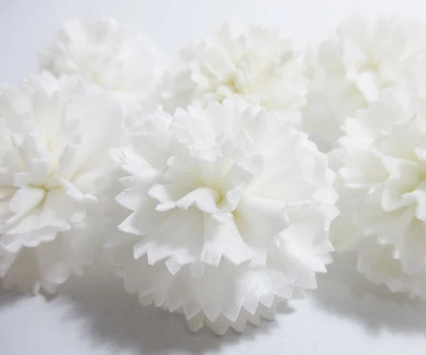Artificial white carnation flower reed diffuser topper