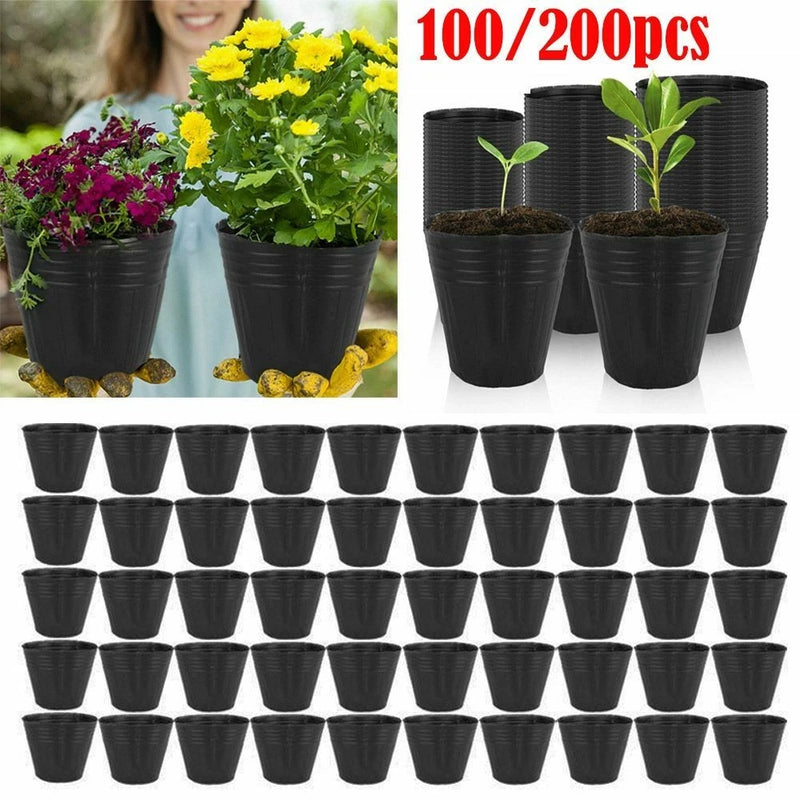 Lot Garden Plant Pots Seedlings Nutrition Cup Nursery Pot Bowl Plastic 2.6-3.5in Garden Plants