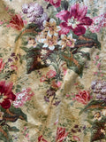4 Yards Ralph Lauren? Lined Curtain (2) Panels Each 72 x 48 Flowers Roses Tulips Roses