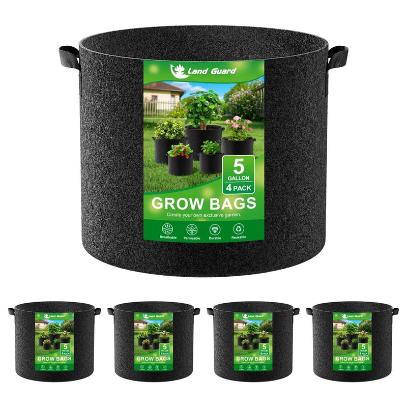 4Pack Fabric Grow Bags 5 Gallon, Thickened Nonwoven Garden Pots, Growing Bags... Garden Plants