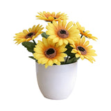 Realistic Plastic Flower Plants for Dining Table Small Pot Arrangement Sunflower