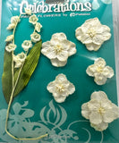 Celebrations Paper Flower by Petaloo Lily Valley, Layered Hydrangeas cream 6 pc Hydrangea