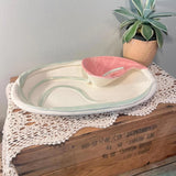 Vintage Lily Flower Platter Plate Flowers Country Cottage Farmhouse Decor Lily