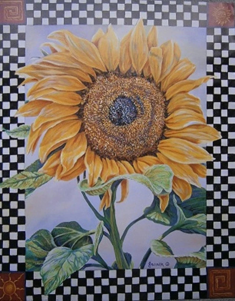Mini Poster Sunflower Checkerboard Sunflower