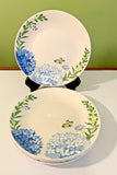 Set of 4 Royal Norfolk Blue Hydrangea Ceramic Salad Plates ***NEW Hydrangea