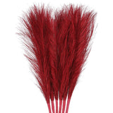 6Pcs Pampas Grass 17.7" Fake Pampas Grass for Wedding Decoration Red Pampas Grass