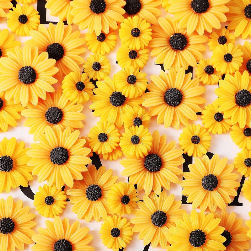100 Pieces Resin Daisy Small Flatback Daisies Flower Charms Decoration Floret Da Daisies