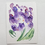ACEO Original Mini Watercolor Hydrangea 2.5"x3.5" on paper by Rachel Taylor Hydrangea
