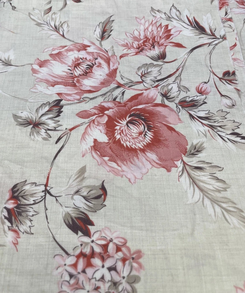 French General ÒRouenneriesÓ by Moda Cotton Quilt Fabric - 2 Yard Beige Flowering Plants