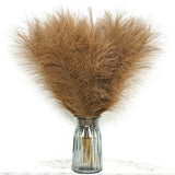 6 Stem of Faux Pampas Grass Boho Home Decor Small Vase Flurry Pompous Grass 18'' Pampas Grass