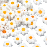 100x Millefiori Lampwork Glass Bead White Daisy Flower Beads for Jewelry Making Daisies