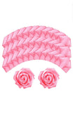 100pcs Eternal Roses Petals, Premade Satin Ribbon Flowers Bouquet