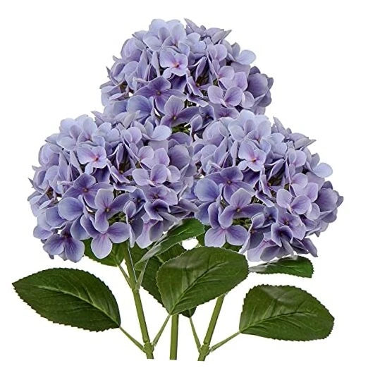 Faux Hydrangea Large Artificial Purple Hydrangea Flowers 3PCS Light Purple #3 Hydrangea