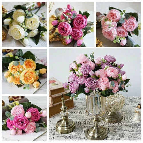 1 Bouquet Artificial Fake Peony Rose Flower Wedding Activities Home Decorative Peony