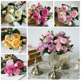 1 Bouquet Artificial Fake Peony Rose Flower Wedding Activities Home Decorative Peony