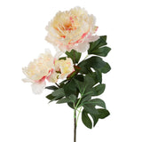 Enova Floral 28" Peony Flower Stem with 3 Large Flower Heads For Home Wedding Peony