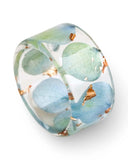 Blue Hydrangea Resin Ring with Metal Flakes Ð Handmade Botanical Floral Band Hydrangea
