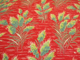 Amazing Vintage Retro Curtain,c.1940 Pampas Grass on Red 96 inches wide projects Pampas Grass