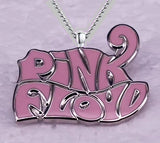PINK FLOYD Band Emblem Necklace - 1 1/4" Chrome Steel - 24" Stainless Chain Roses