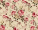 Dollhouse Miniature Shabby Chic Wallpaper Tan  Red Floral 1:12 Shabby Chic Roses Roses