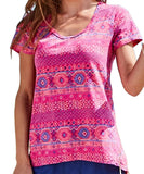 FRESH PRODUCE Extra Small Raspberry $55 Stamped Geo Luna Scoop Top NWT New XS Roses