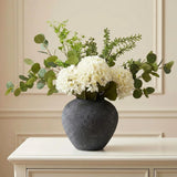 Faux Arrangement  Eucalyptus & White Hydrangea Flowers, Large Artificial Flor... Hydrangea
