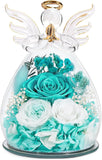 FIACO Gifts for Women Birthday Preserved Rose Forever Flower in Glass Angel Hydrangea