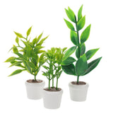 3pcs Mini Potted Flowers Plants Dollhouse Accessories Miniature Garden Ornaments Green Plant