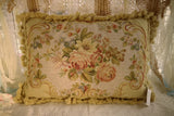 20"Hand Crafted Beautiful French Victorian Roses Floral Needlepoint Pillow Cover Roses