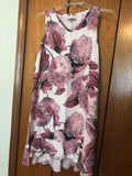 FLAX Sleeveless Linen Pink Hydrangea Dress S Hydrangea
