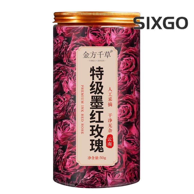 50g Special Grade Ink Red Rose Flower Tea Premium Yunnan Beauty Tea Canned Tea Roses