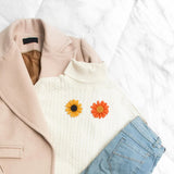 2 Pcs Enamel Sunflower Brooch High-end Pin Women Lapel Clothing Pins Sunflower