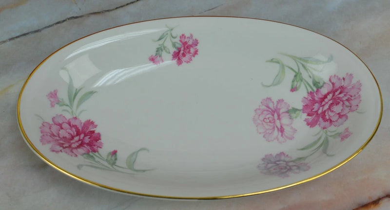 Vintage Bavaria Tirschenreuth China Carnation Relish Dish Carnation
