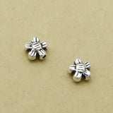 925 Sterling Silver Sunflower Daisy Flower Bead Bracelet Spacer 2-Sided 5.5mm Sunflower