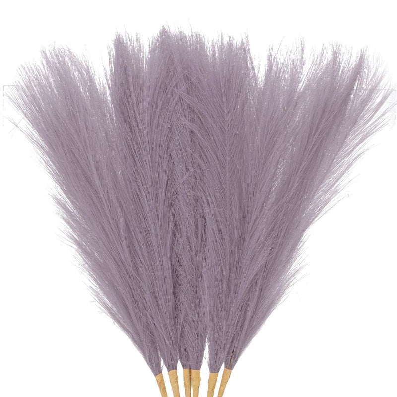 6-Pack Faux Pampas Grass 21.7 Inch for Home Decor/Wedding [Purple] Pampas Grass