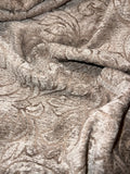 Upholstery Chenille Taupe floral Shelby Drapery home fabric the yard 56