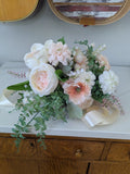 Artificial Flower Peach/White Bride Bouquet Handmade By Wedding Florist BrandNew Bouquet