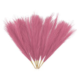 6 Pcs Faux Pampas Grass 42.5cm/16.5" Dried Pampas Grass 9 Branches, Bright Pink Pampas Grass