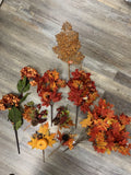 Lot 10 Fall Floral Picks Stems Maple Hydrangea Pumpkin Pinecone Hobby Lobby Hydrangea