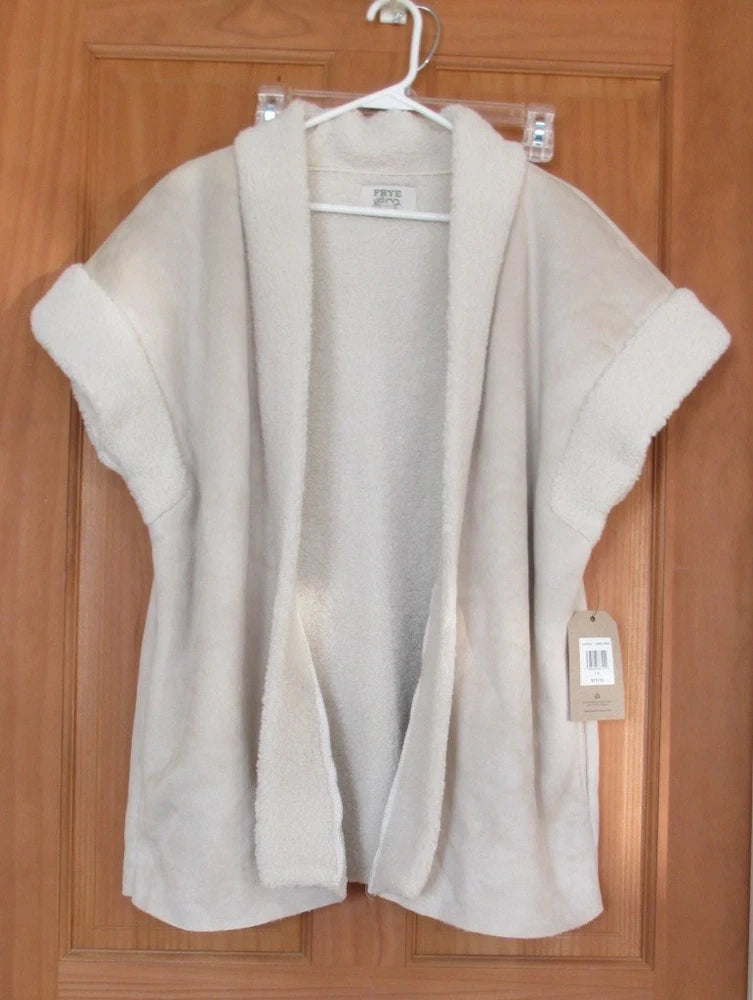 Women's Frye & Co Faux Suede & Sherpa Vest in Pampas Grass (Cream) Size 1X - NWT Pampas Grass