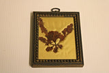 VTG Pressed Flowers Roses Miniature  Fauna Bouquet Wall Art Framed 5 x 6 In Dried Flower